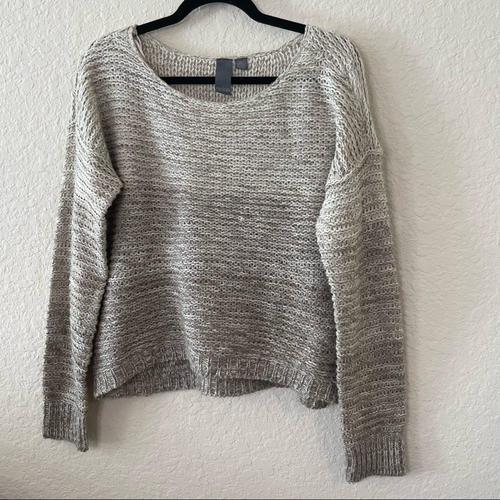 Quinn Ombré Sweater Cream to Gray | M